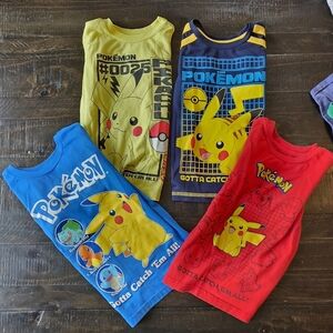 Pokémon Pikachu T-Shirt Set - Yellow, Blue, Red, Size 4